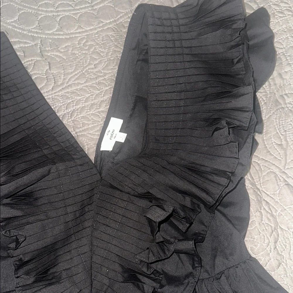 Entro Black Ruffled Ruched Mini Dress - Picture 2 of 6